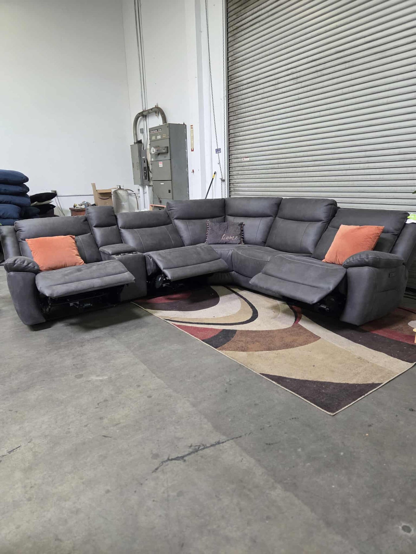 Zakary 6-piece Fabric Power Reclining Sectional With Power Headrests