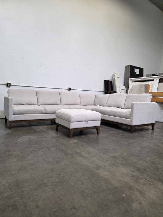 3 piece Sectional with ottoman storage