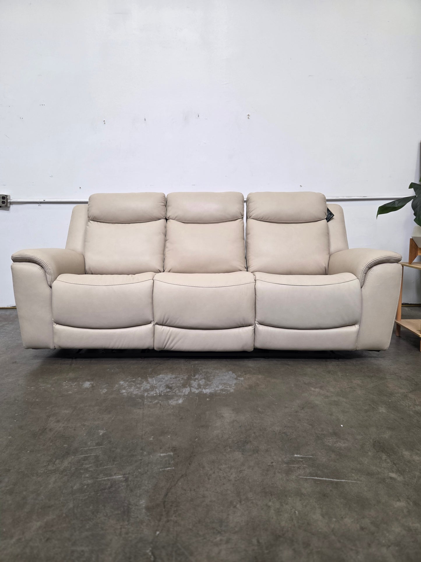 Beige Loveseat Leather Recliner