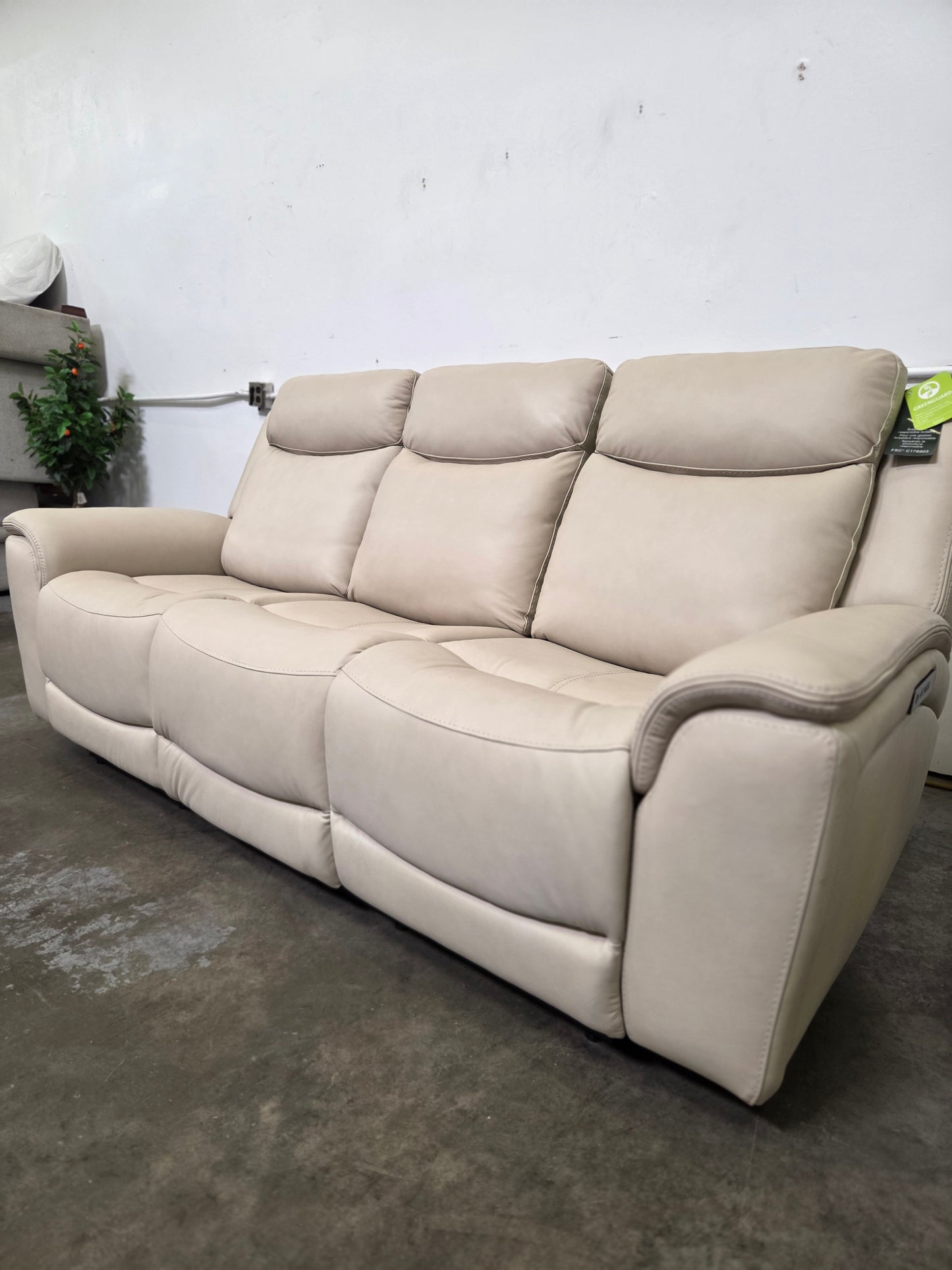 Beige Loveseat Leather Recliner