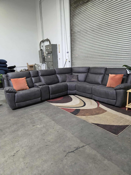 Zakary 6-piece Fabric Power Reclining Sectional With Power Headrests