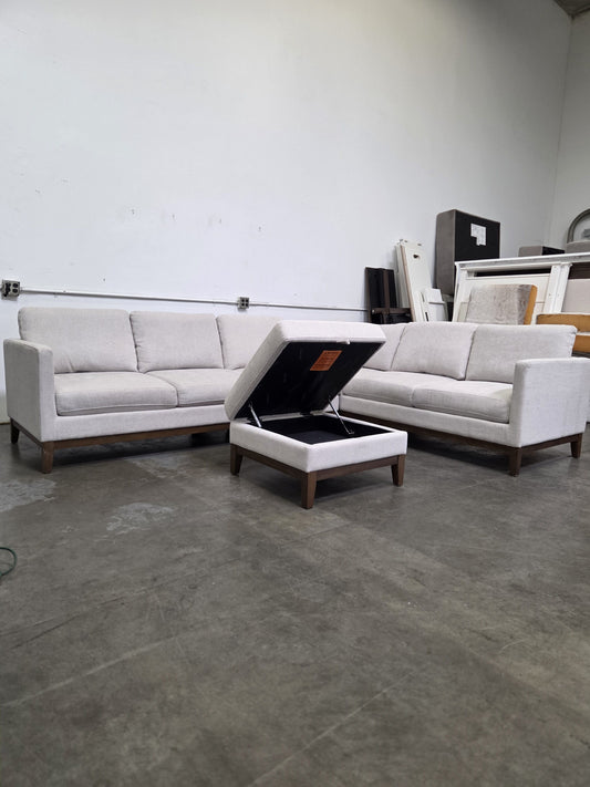 3 piece Sectional with ottoman storage